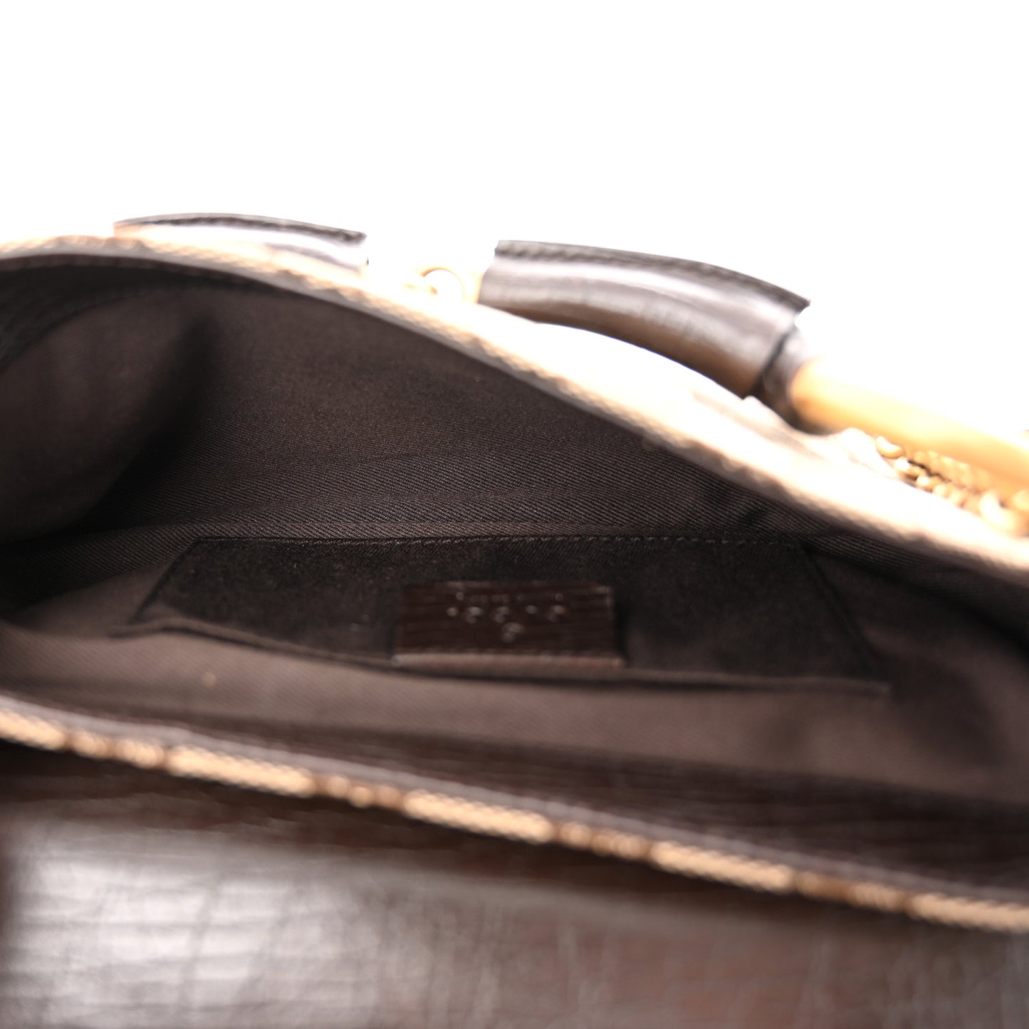 Monogram Horsebit Clutch Dark Brown