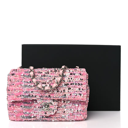 Chanel Sequin Mini Rectangular Flap Light Pink Silver 10 of 10