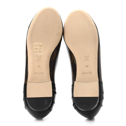 Louis Vuitton Monogram Lambskin Patent Joy Ballerina Flats 39 Black 5 of 8