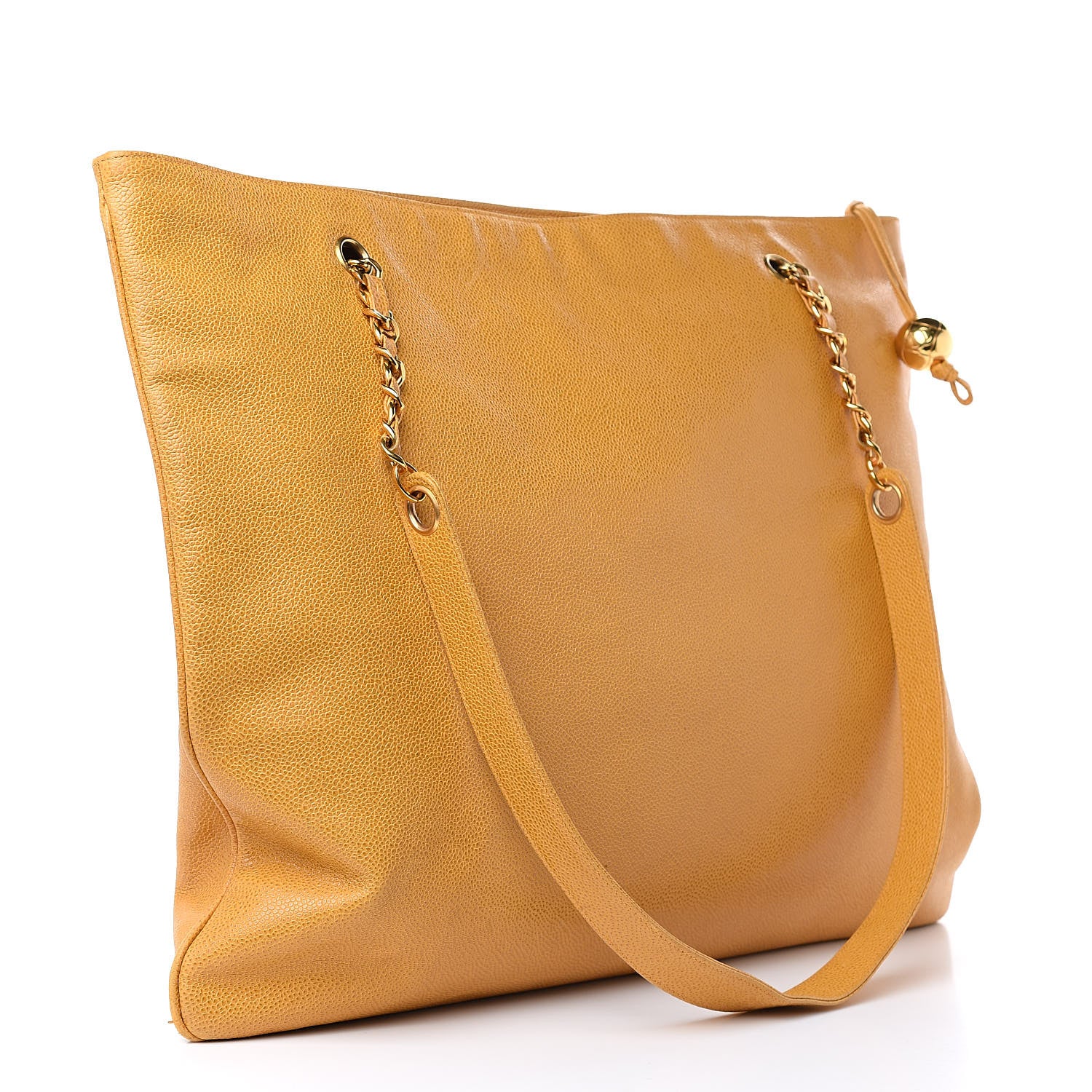 Chanel Caviar CC Tote Yellow 3 of 13