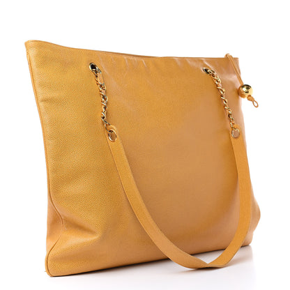 Chanel Caviar CC Tote Yellow 3 of 13