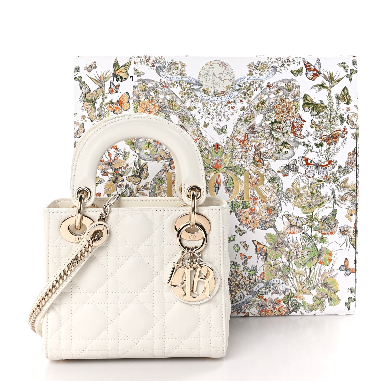 Christian Dior Lambskin Cannage Mini Lady Dior White 11 of 11