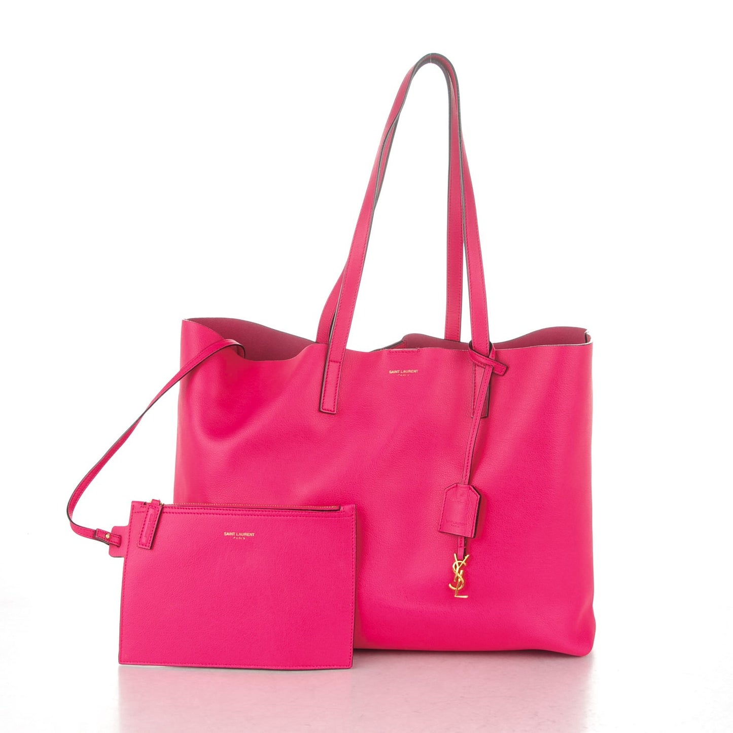 Calfskin Large Shopping Tote Fuchsia