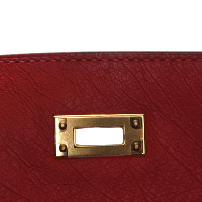 Hermes Ostrich Kelly Pochette Rouge Vif 10 of 23