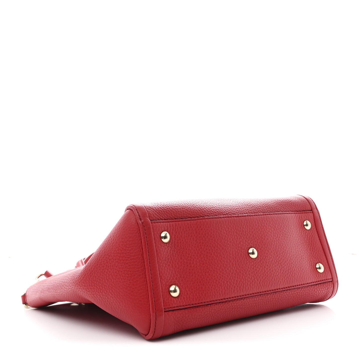 Pebbled Calfskin Small Soho Top Handle Bag Red