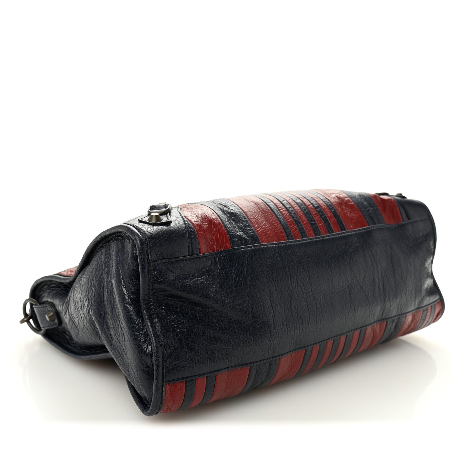 Balenciaga Cuir Arena Striped Classic Hardware City Bleu Nuit Rouge 5 of 11