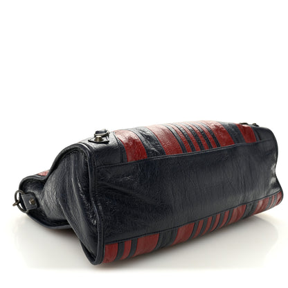 Balenciaga Cuir Arena Striped Classic Hardware City Bleu Nuit Rouge 5 of 11