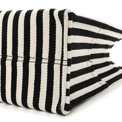 Celine Canvas Calfskin Triomphe Large Cabas Black White 9 of 10