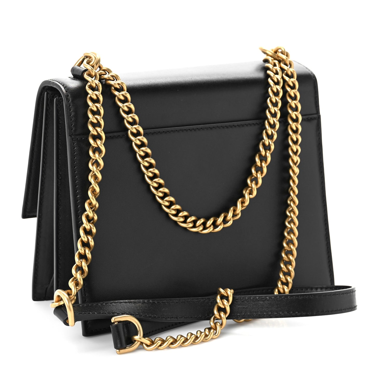 Box Calfskin S Sharp Chain Shoulder Bag Black