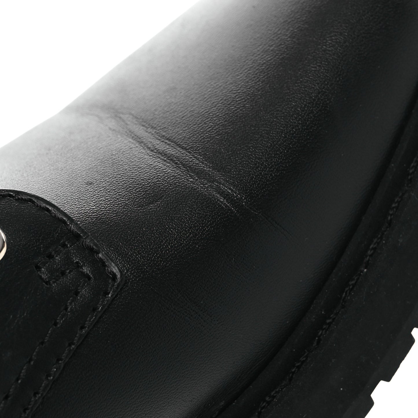Calfskin Stretch Fabric FF Rockoko Biker Boots 40 Black Tobacco
