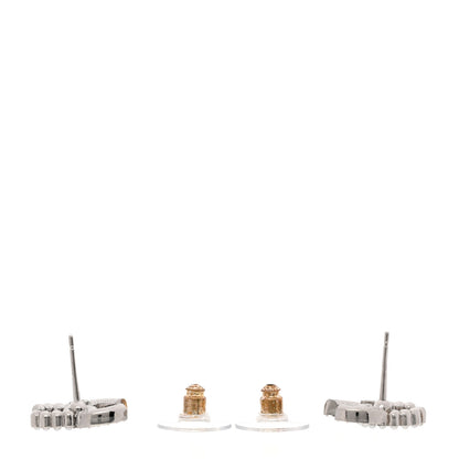 Chanel Pearl Crystal CC Earrings Silver Pearly White 3 of 5