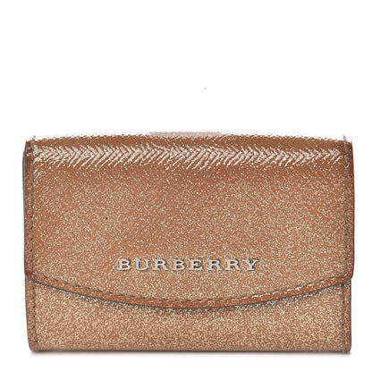 Burberry Patent Glitter Card Holder Gold 1 of 8