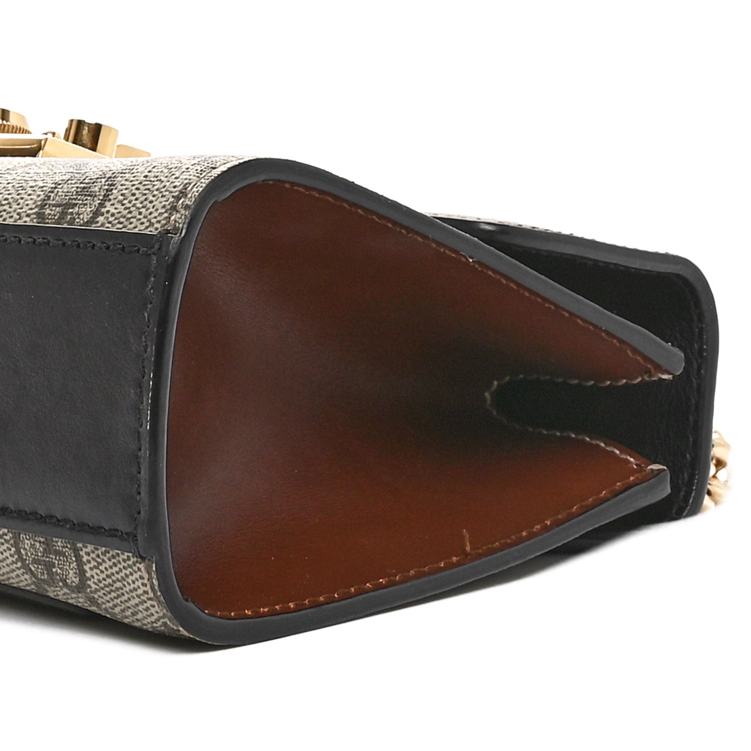 Gucci GG Supreme Monogram Calfskin Small Padlock Shoulder Bag Beige Black Cuir 10 of 10