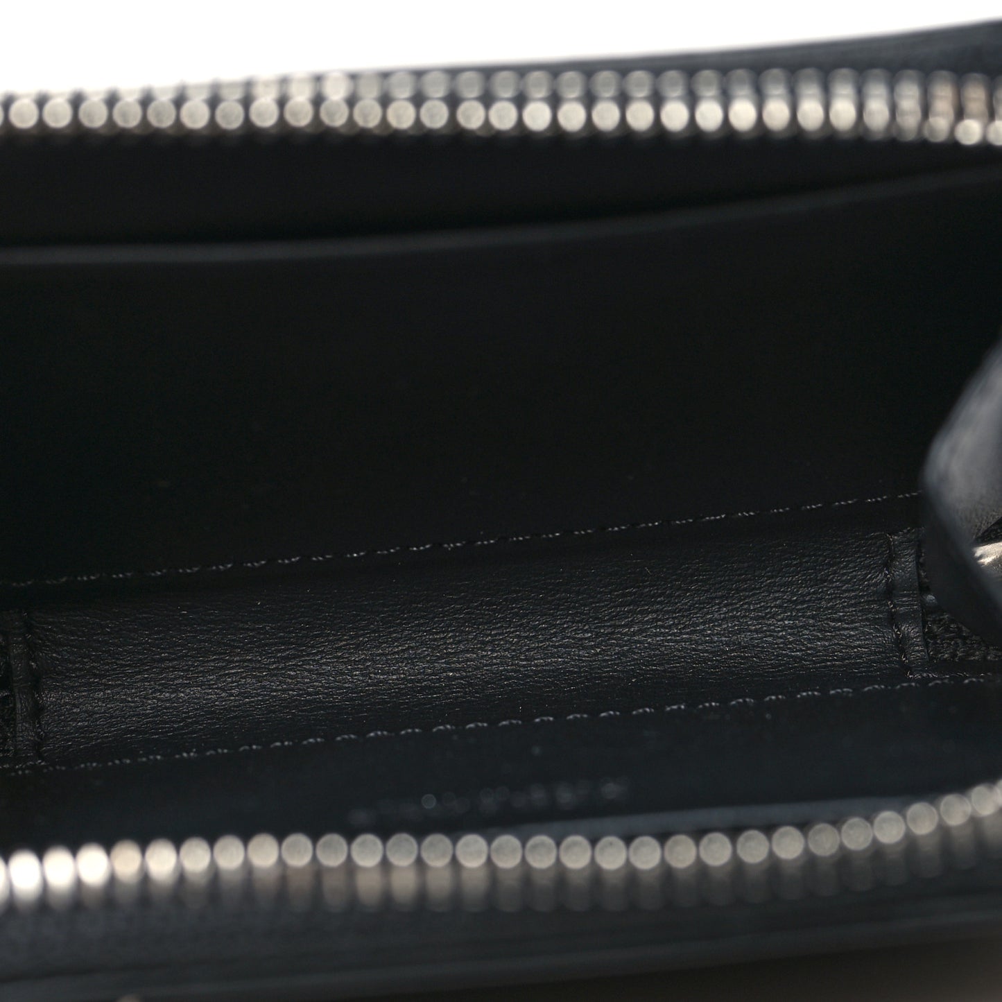 Calfskin Nylon La Medusa Zip Around Lanyard Wallet Black