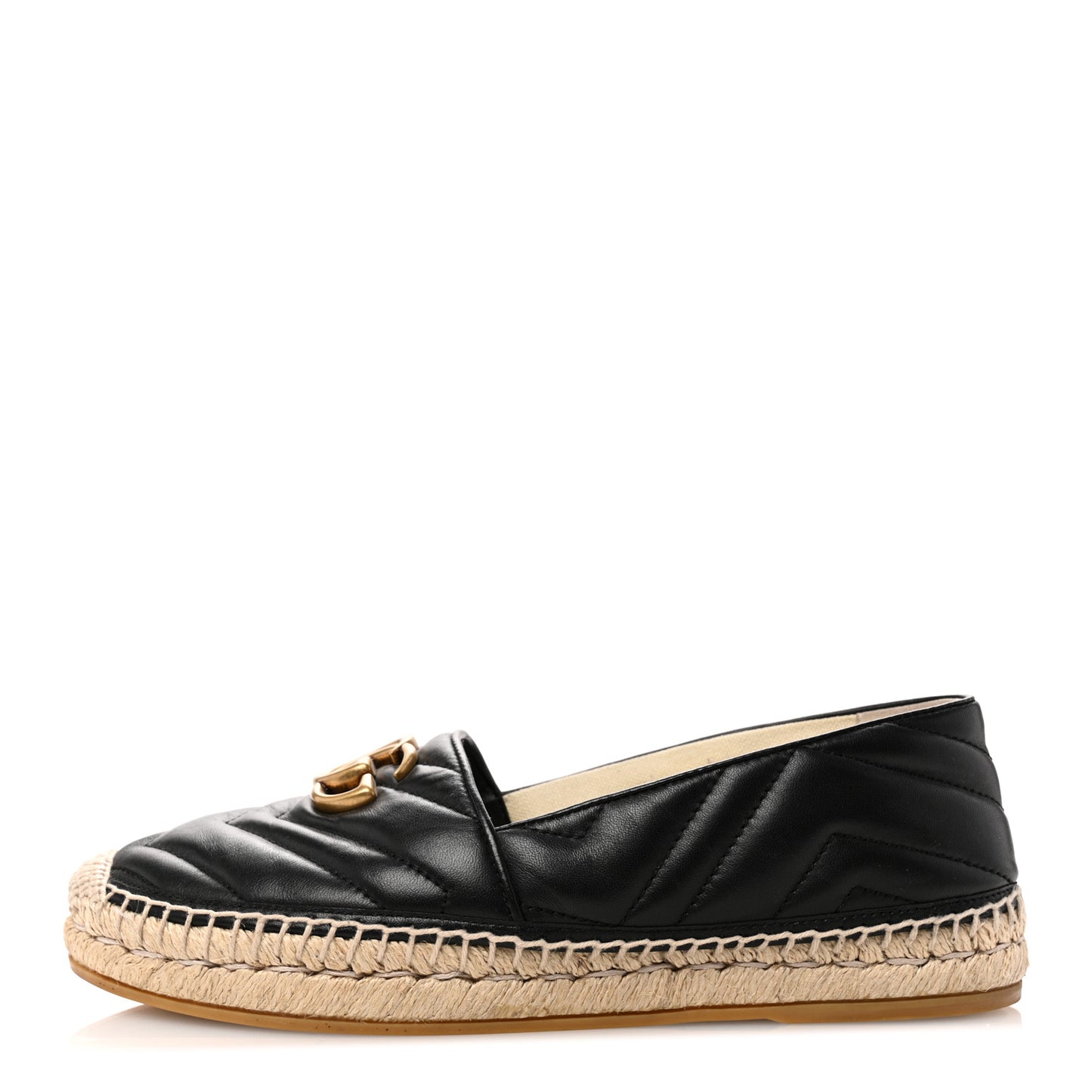 Nappa Matelasse GG Marmont Espadrilles 37.5 Black