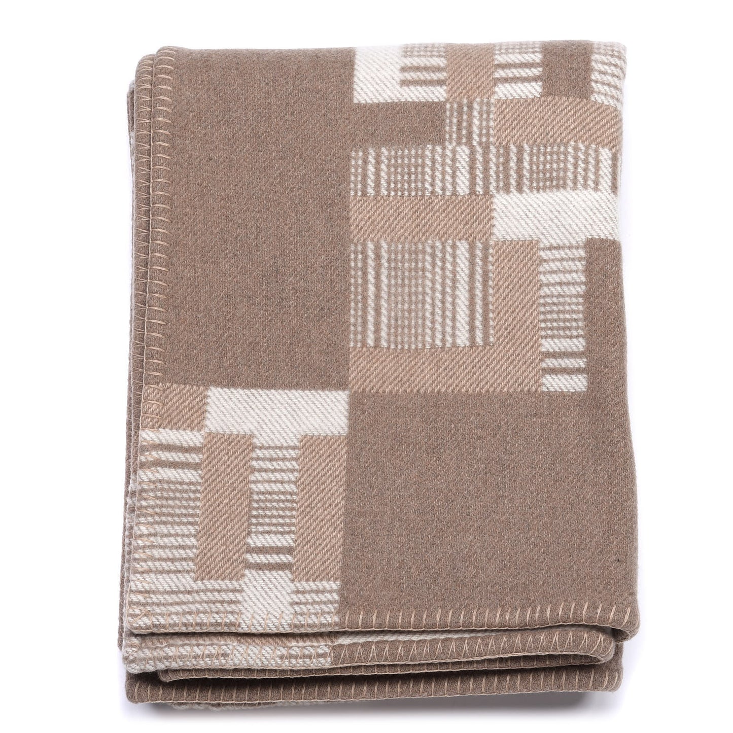 Wool Cashmere Avalon Paper Block Blanket Ecru Naturel