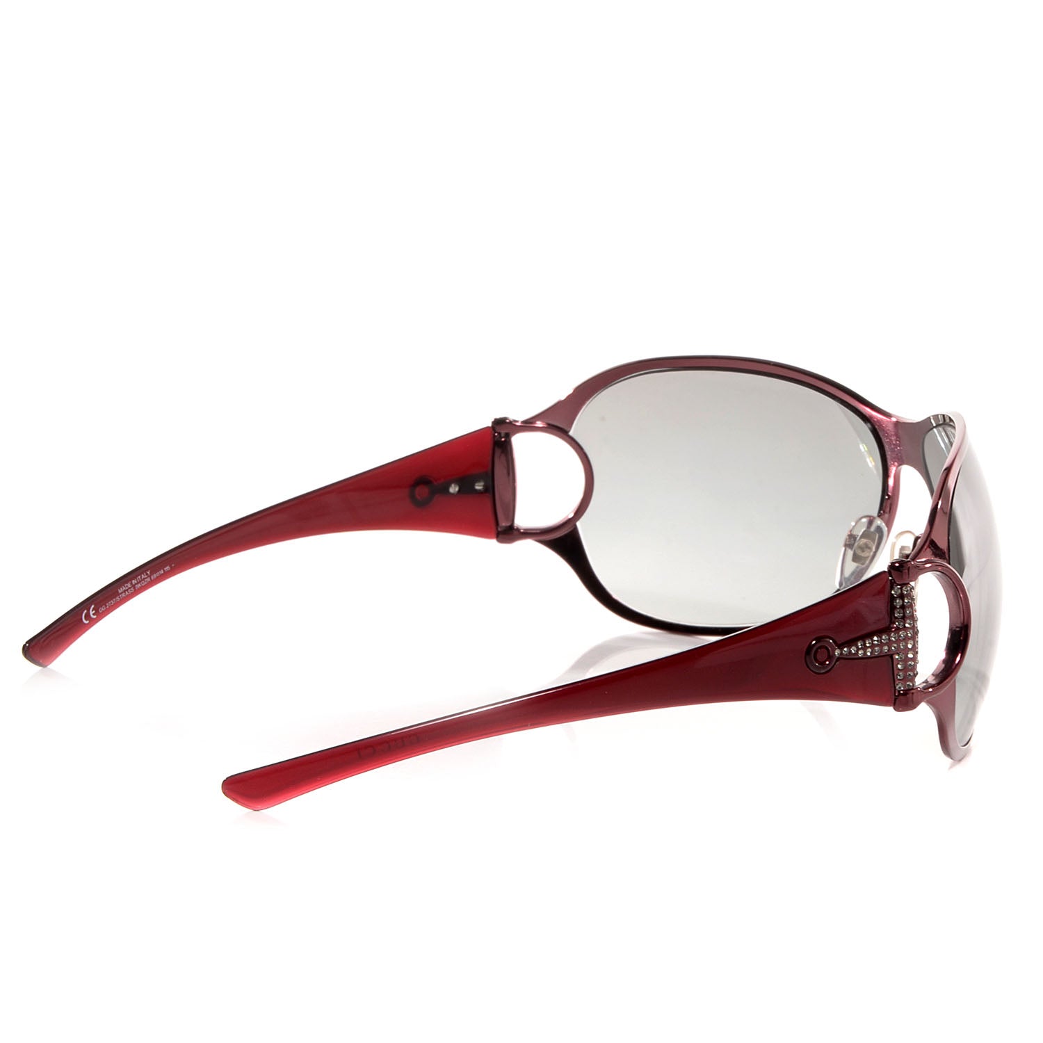 Gucci Crystal Horsebit Sunglasses 2737 Dark Red 2 of 5