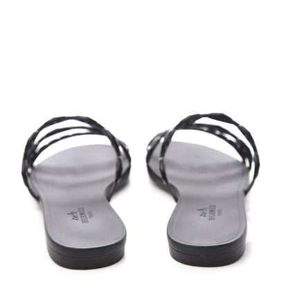 Hermes Rubber Chaine d'Ancre Rivage Sandals 36 Black 7 of 10
