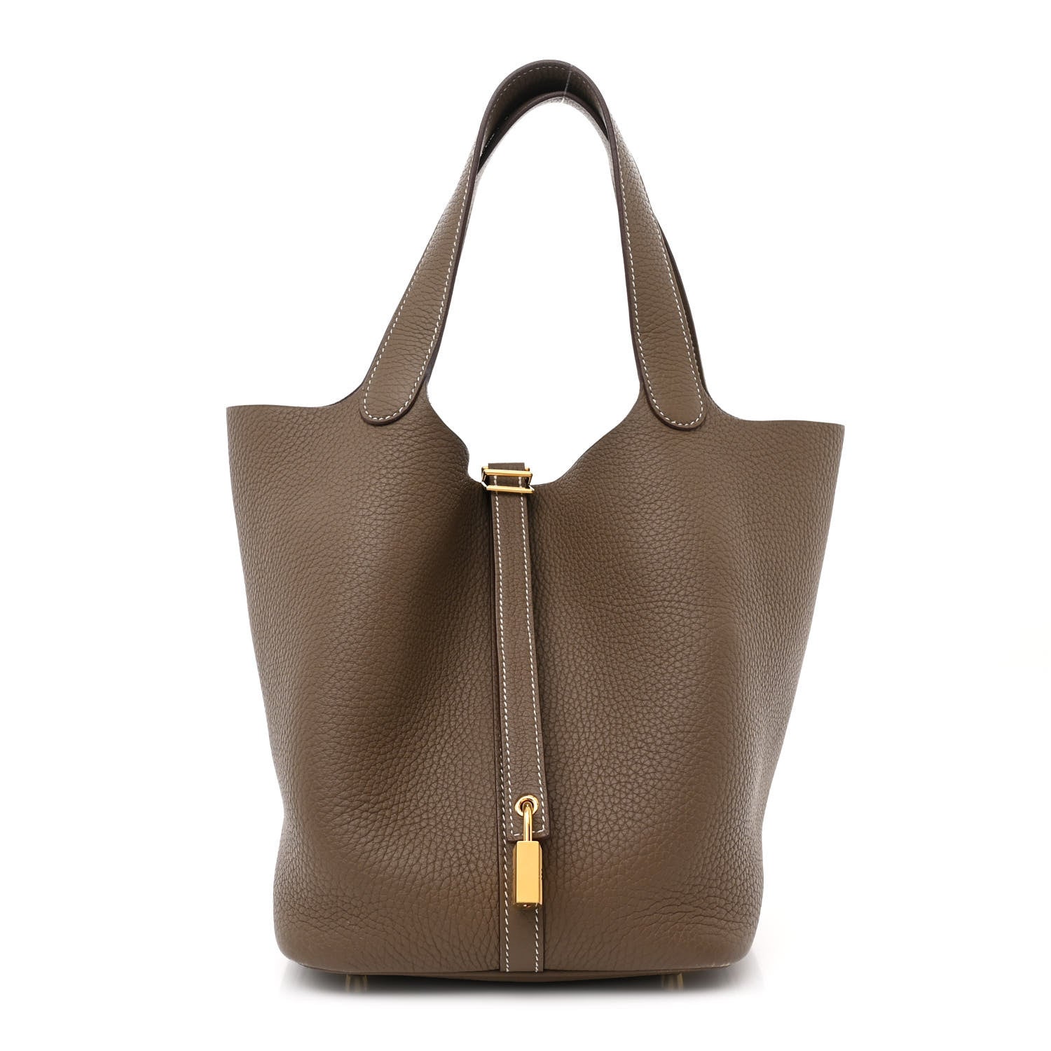 Hermes Taurillon Clemence Picotin Lock 22 MM Etoupe 1 of 12