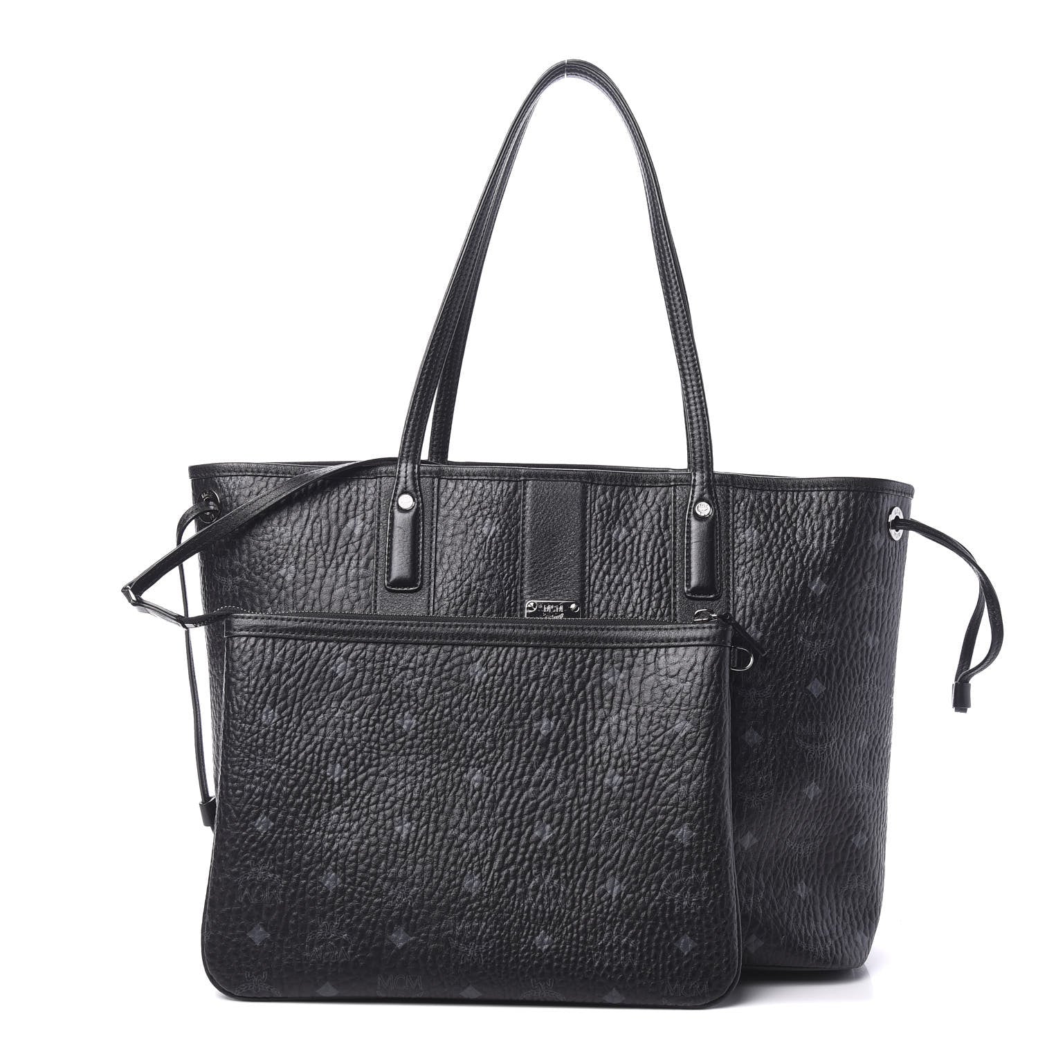 MCM Visetos Medium Liz Reversible Shopper Tote Black 1 of 15