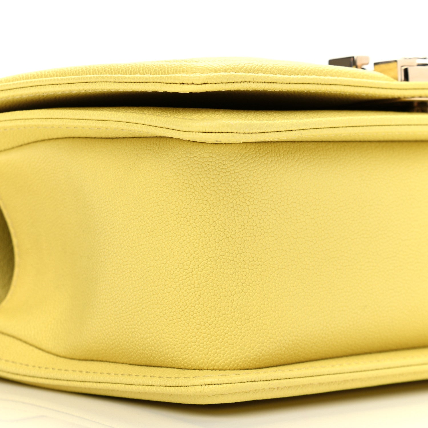 Chanel Caviar Chevron Quilted Small Boy Flap Yellow 9 of 11