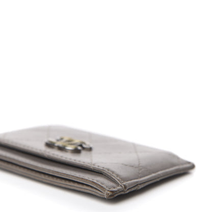 Chanel Lambskin Quilted CC Card Holder Dark Grey 12 of 13