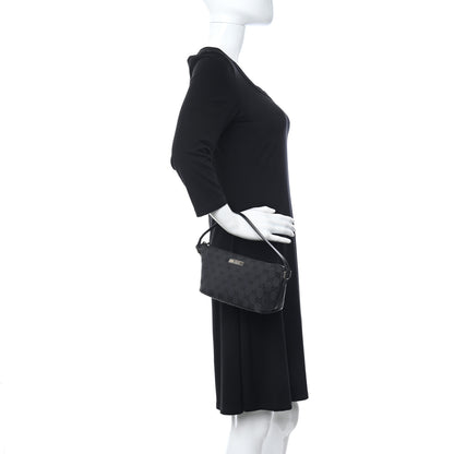 Gucci Monogram Web Boat Pochette Black 2 of 15