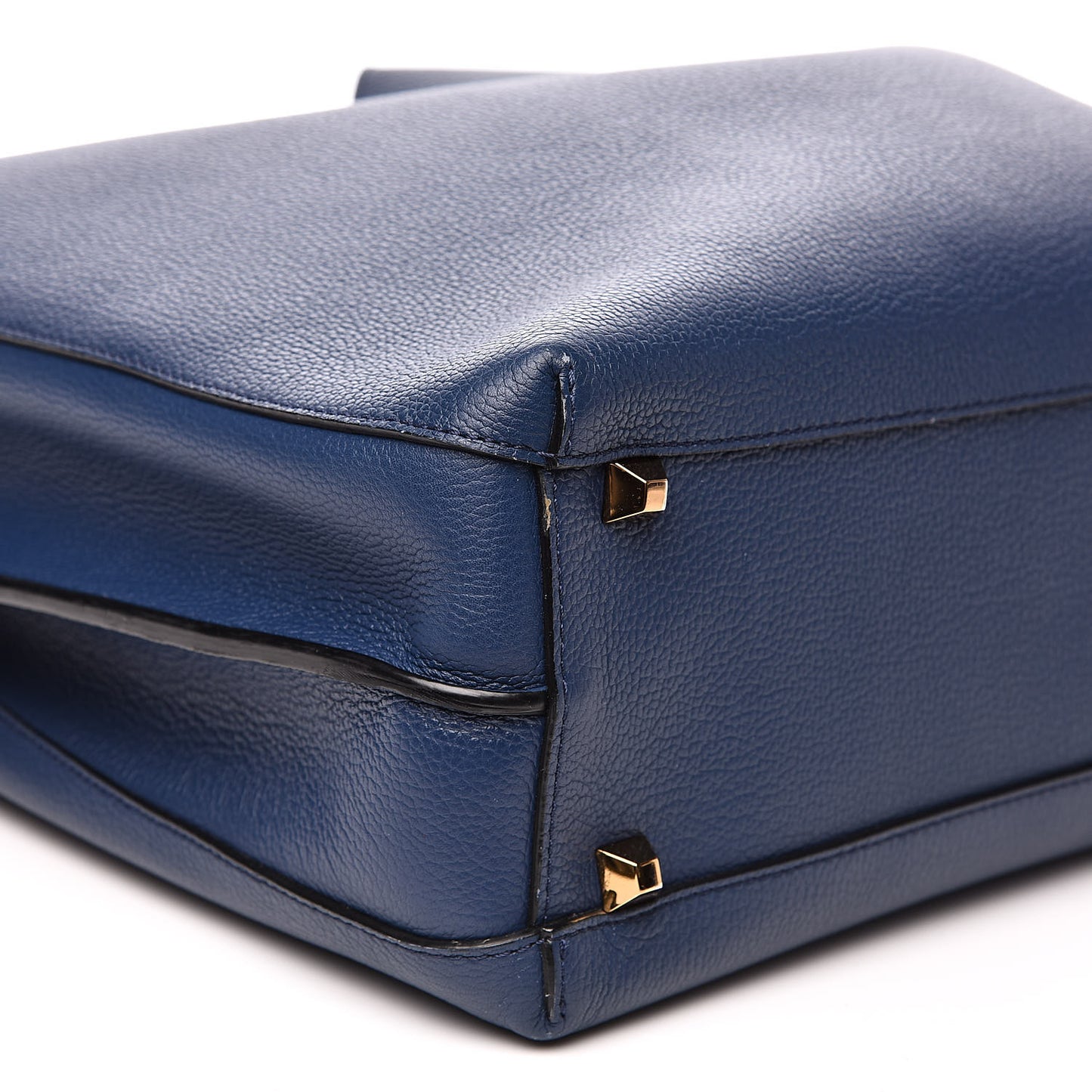 Grained Calfskin Large Milla Hobo Navy Blue