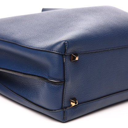 MCM Grained Calfskin Large Milla Hobo Navy Blue 6 of 12