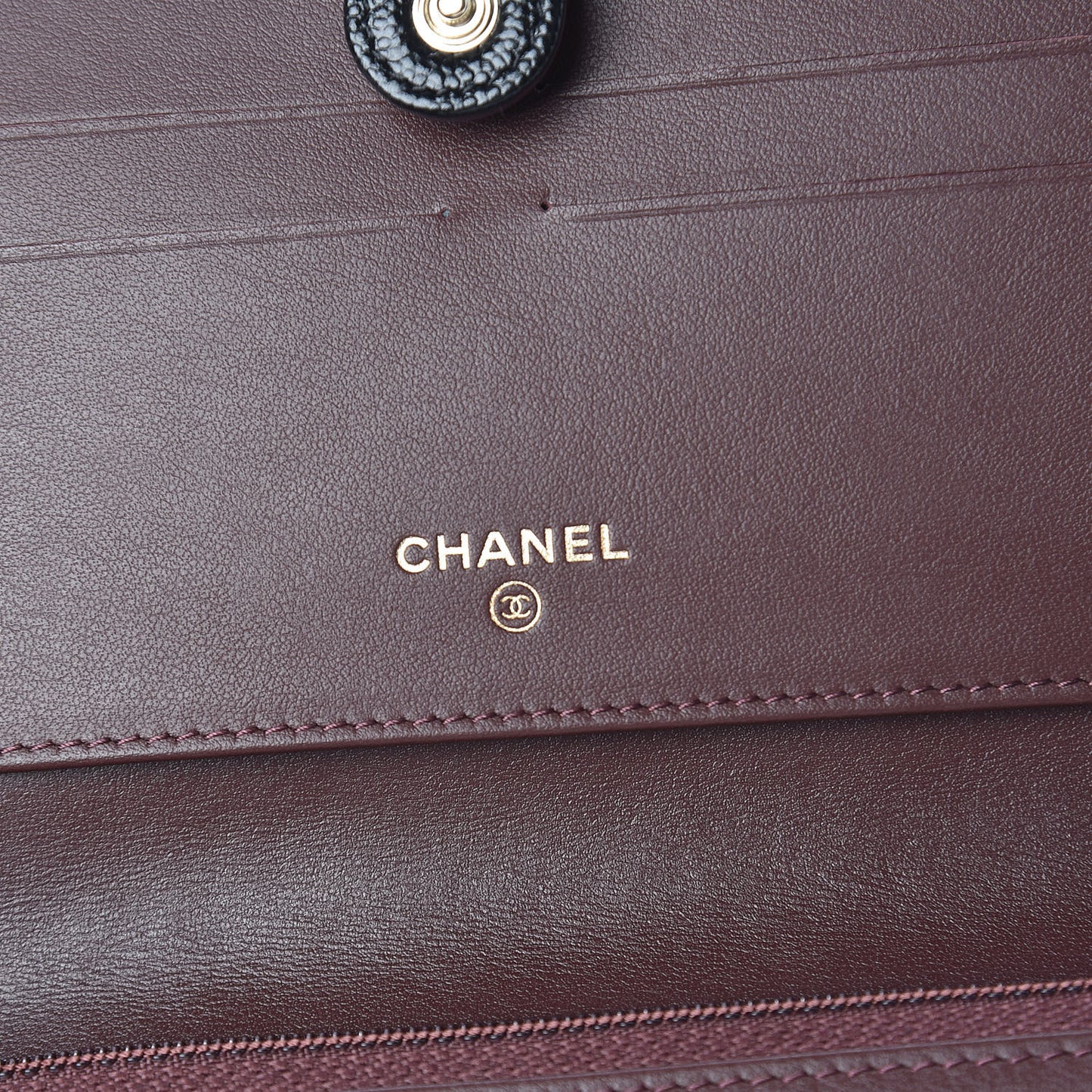 Caviar Quilted Long Wallet With Handle Black