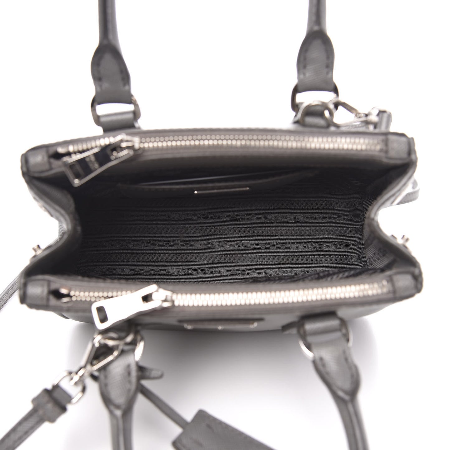 Saffiano Micro Galleria Double Zip Tote Marmo