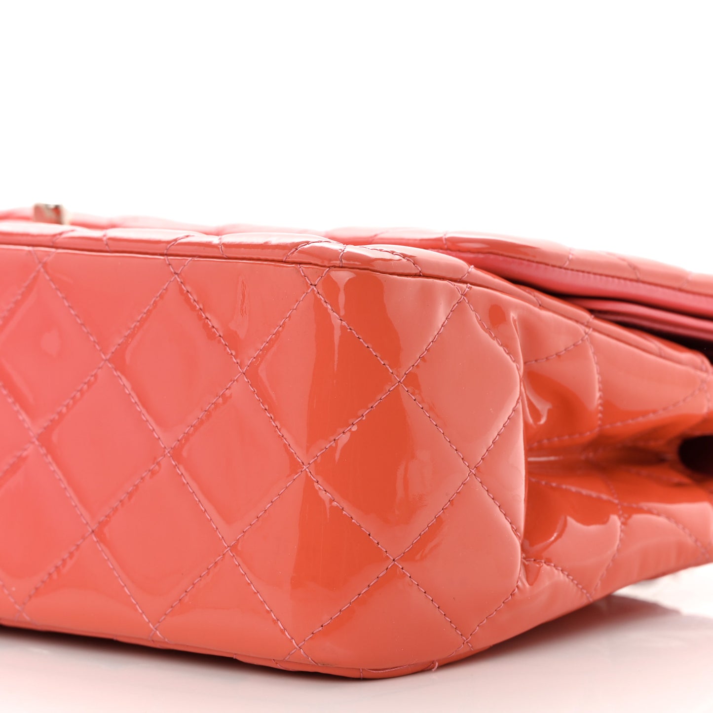 Patent Quilted Jumbo Double Flap Pink
