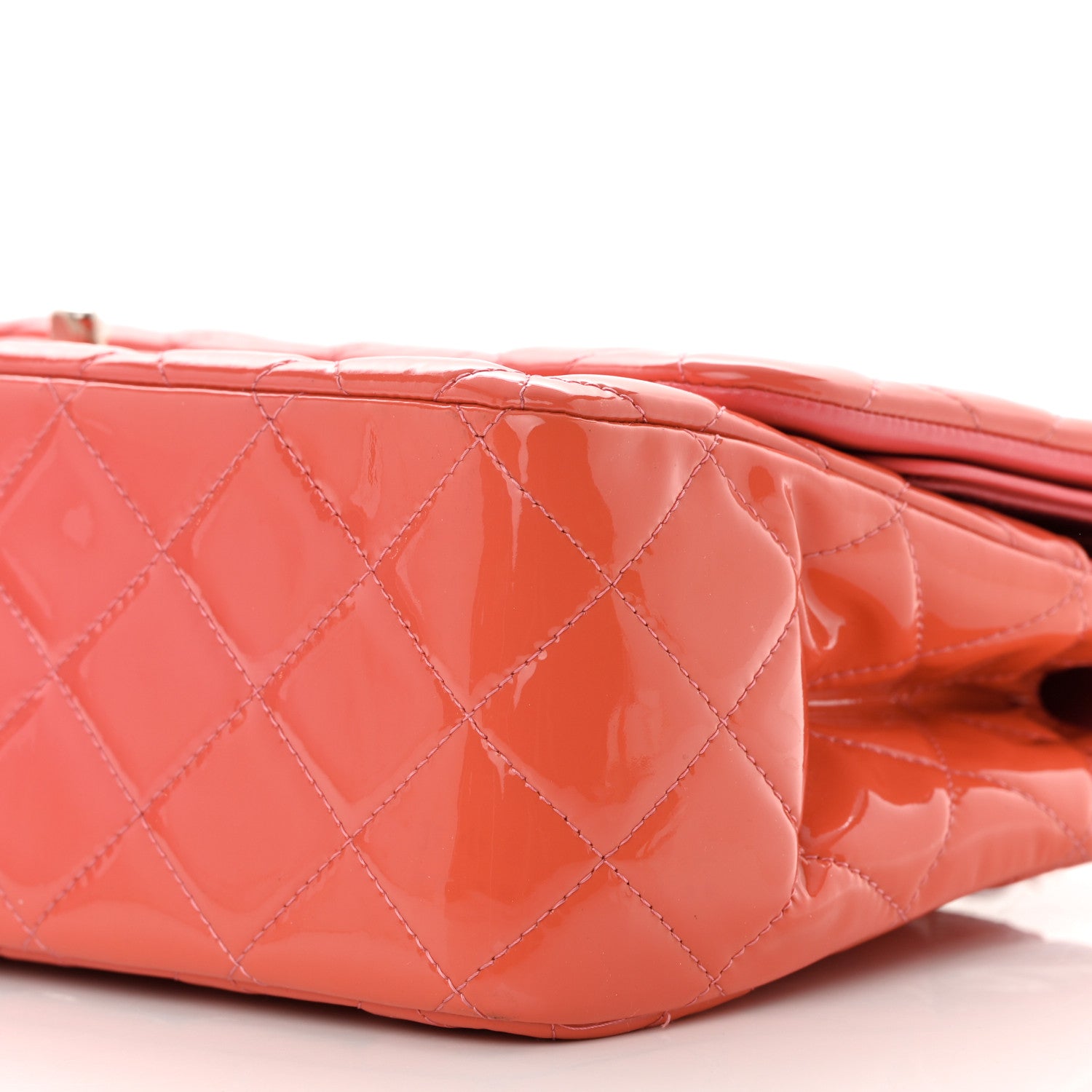 Chanel Patent Quilted Jumbo Double Flap Pink 10 of 14