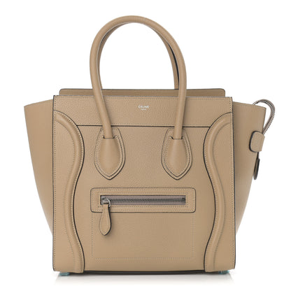 Celine Drummed Calfskin Micro Luggage Dune 1 of 11