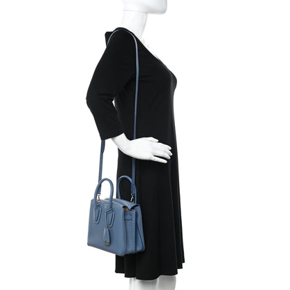 MCM Grained Calfskin Studded Mini Milla Tote Luft Blue 2 of 10