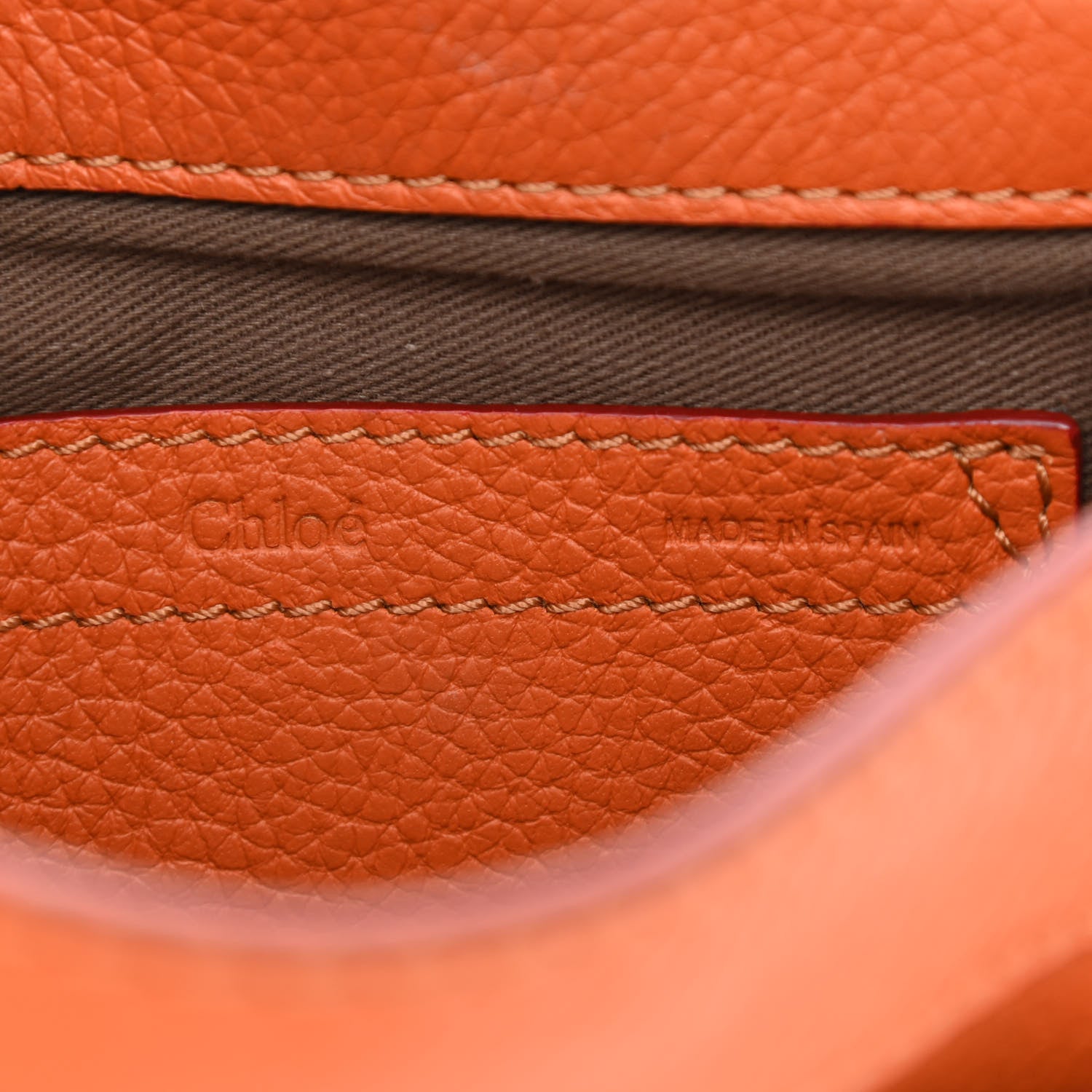 Chloe Calfskin Mini Marcie Round Crossbody Bag Orange 6 of 10