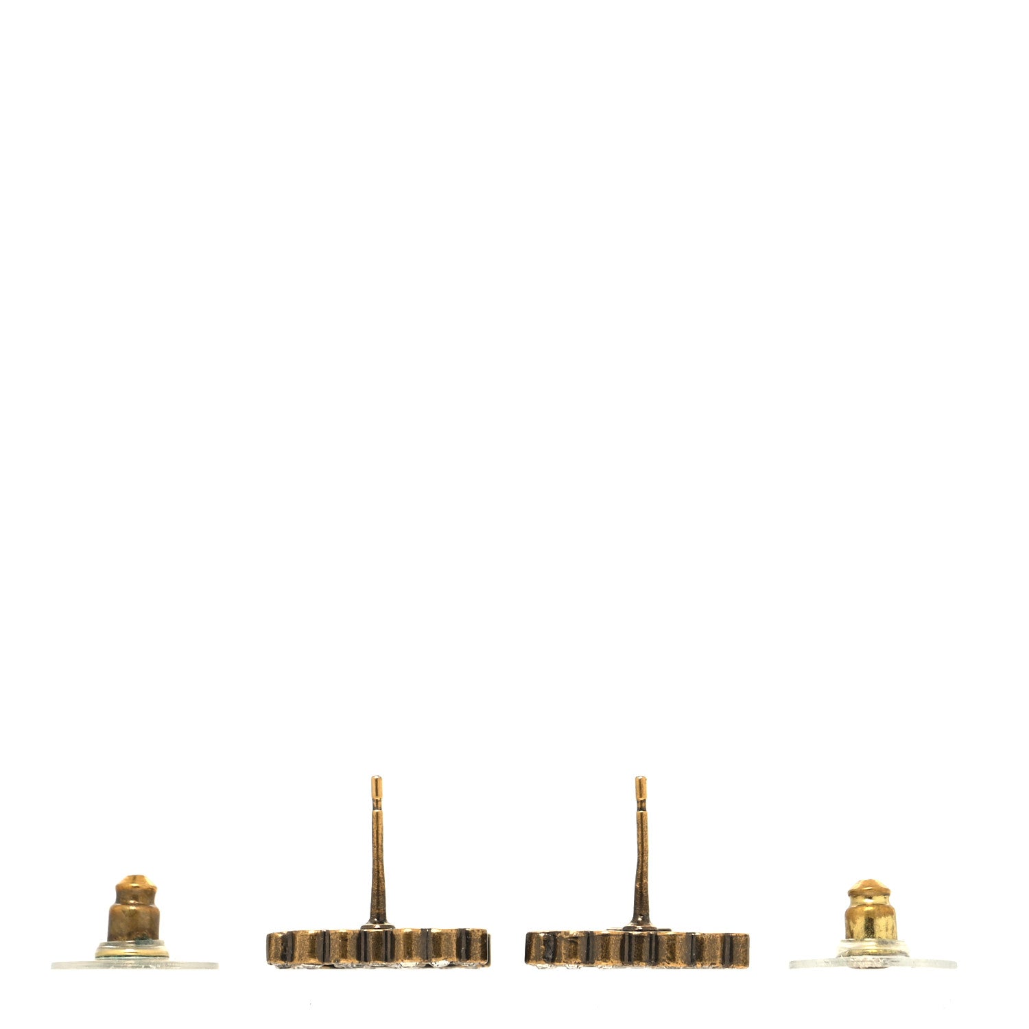 Chanel Crystal Mini CC Earrings Gold 3 of 4