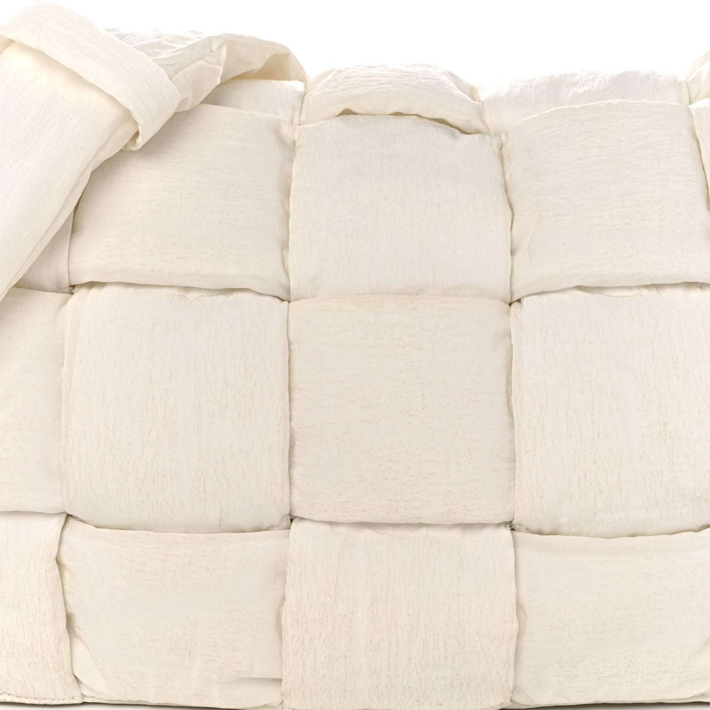 Nylon Intrecciato Padded Tech Maxi Cassette Bag White