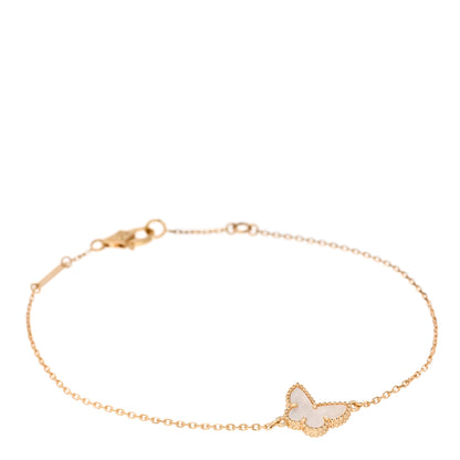 Van Cleef & Arpels 18K Yellow Gold Mother of Pearl Sweet Alhambra Butterfly Bracelet 1 of 4