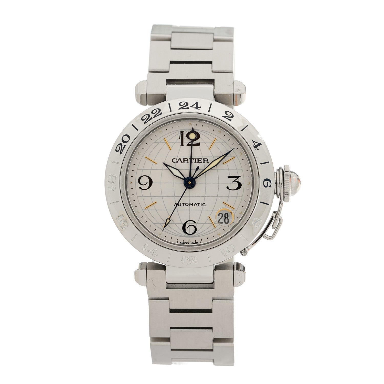 Cartier Stainless Steel 35mm Pasha GMT Automatic Watch 1 of 4