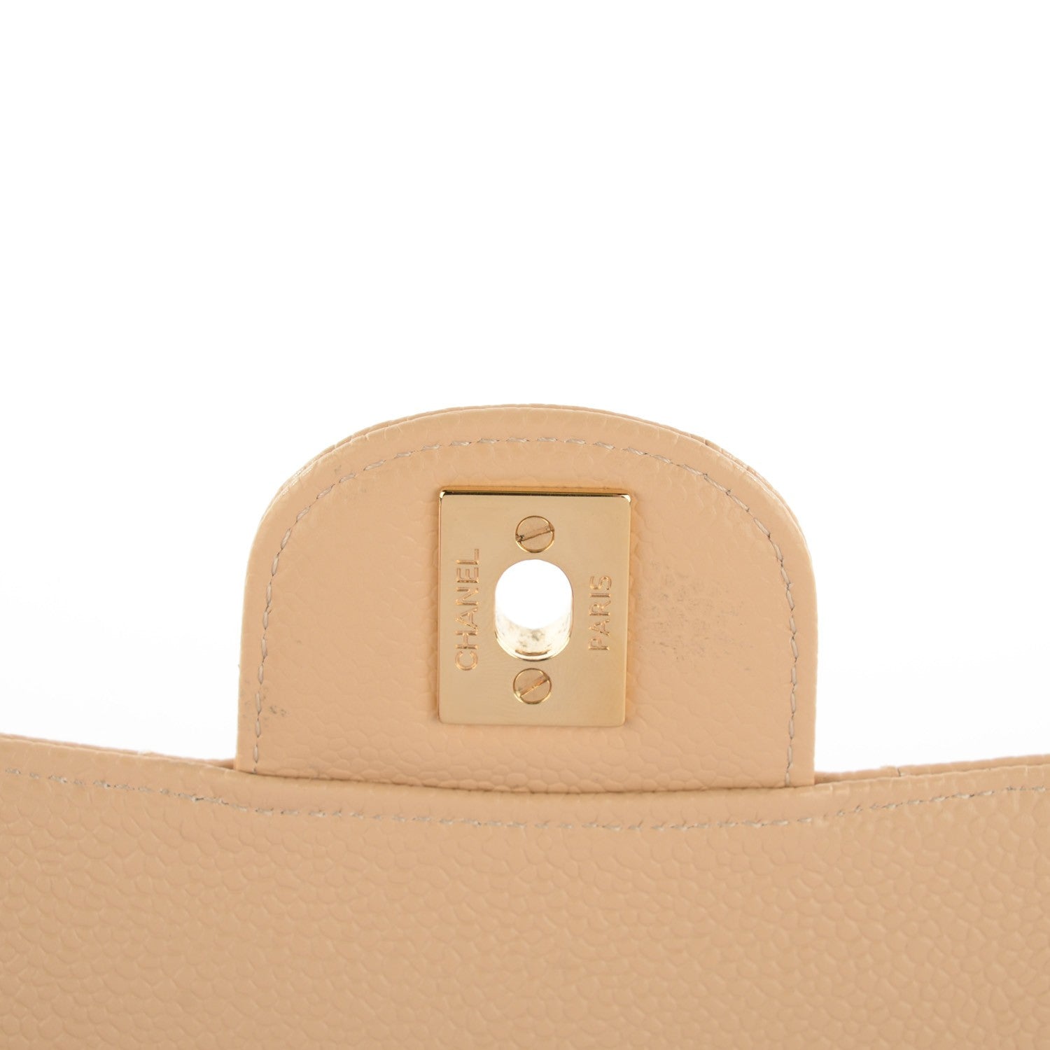 Chanel Caviar Quilted Medium Double Flap Beige Clair 6 of 9