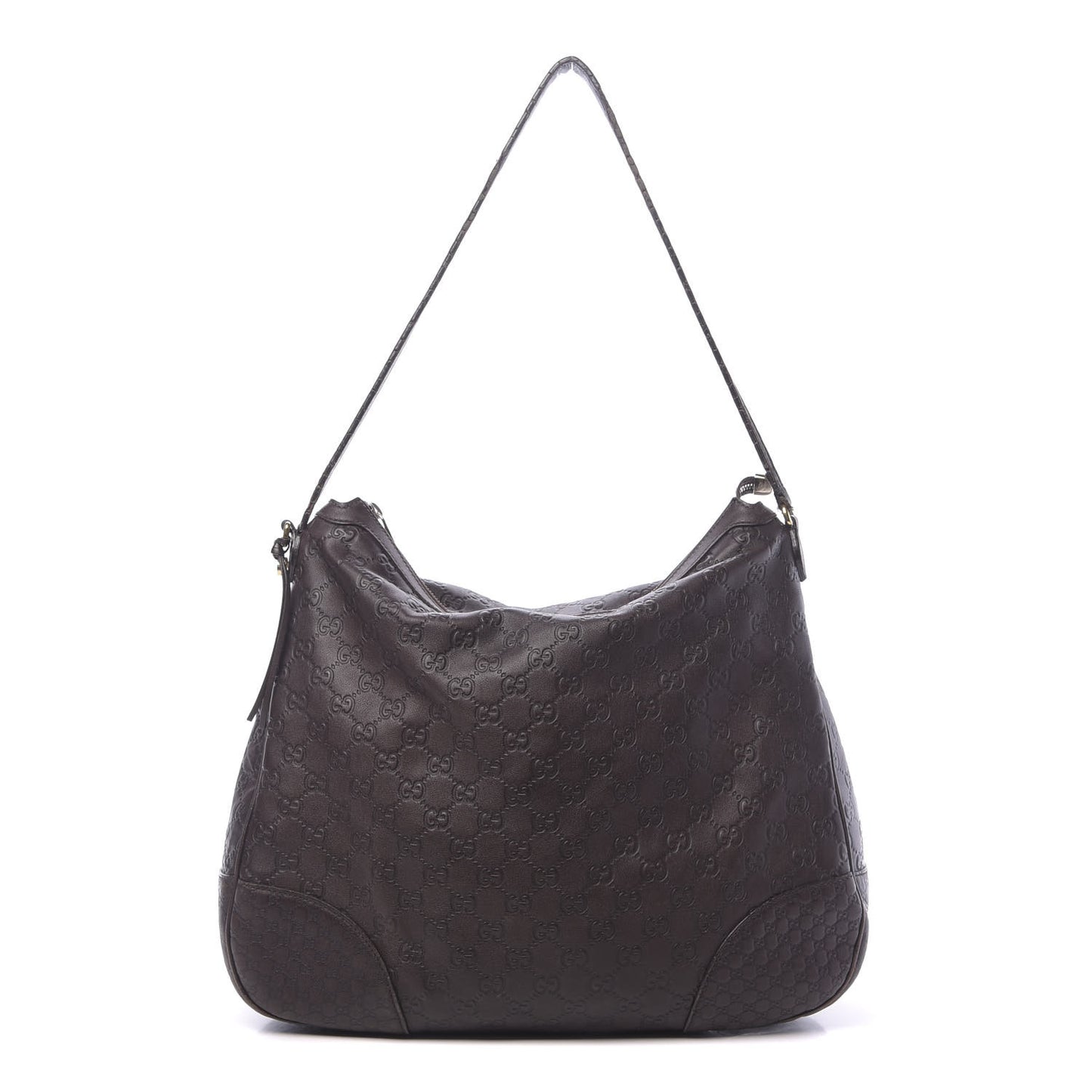 Guccissima Large Bree Hobo Dark Brown