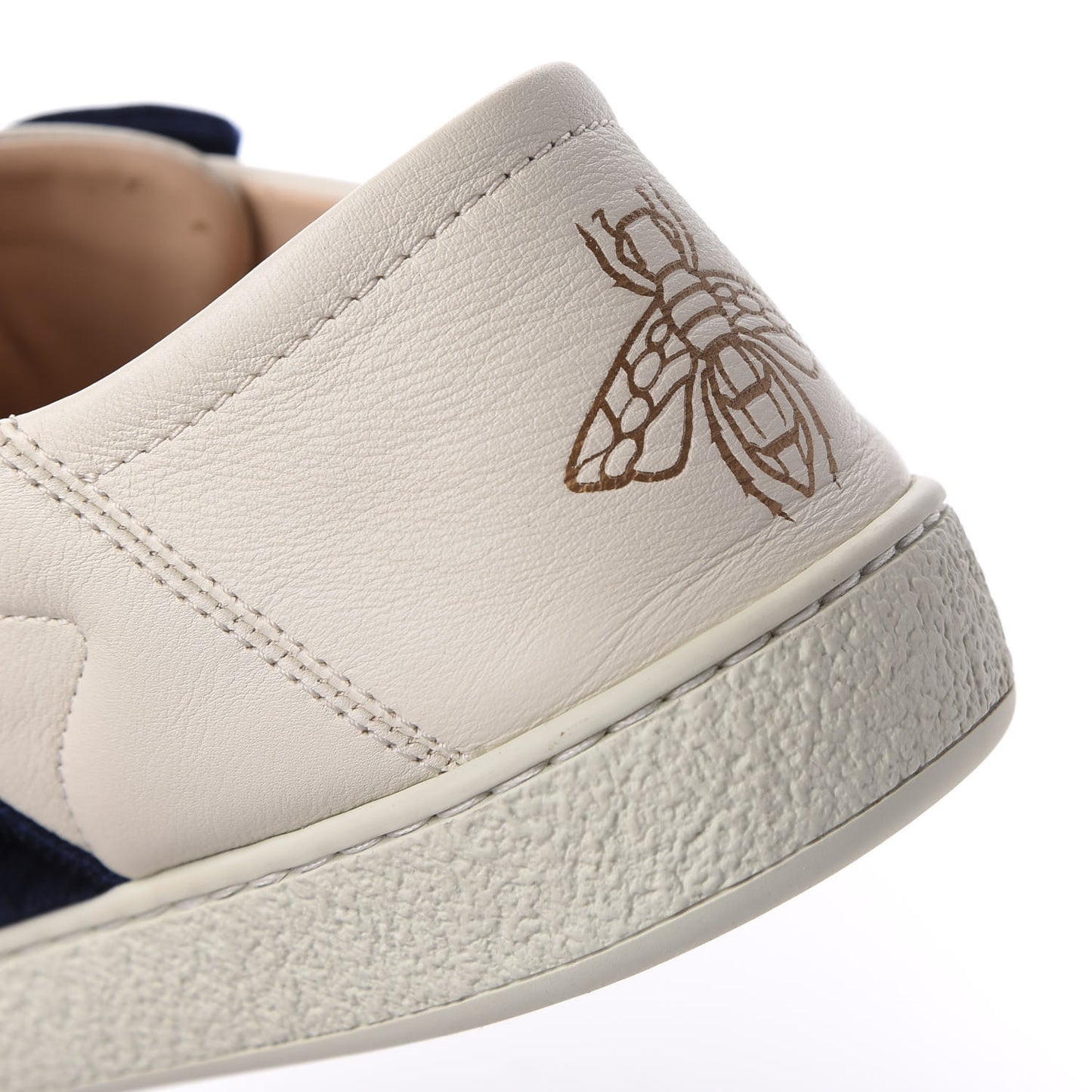 Calfskin Velvet Womens Bow Ace Sneakers 37.5 White