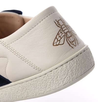 Gucci Calfskin Velvet Womens Bow Ace Sneakers 37.5 White 12 of 14