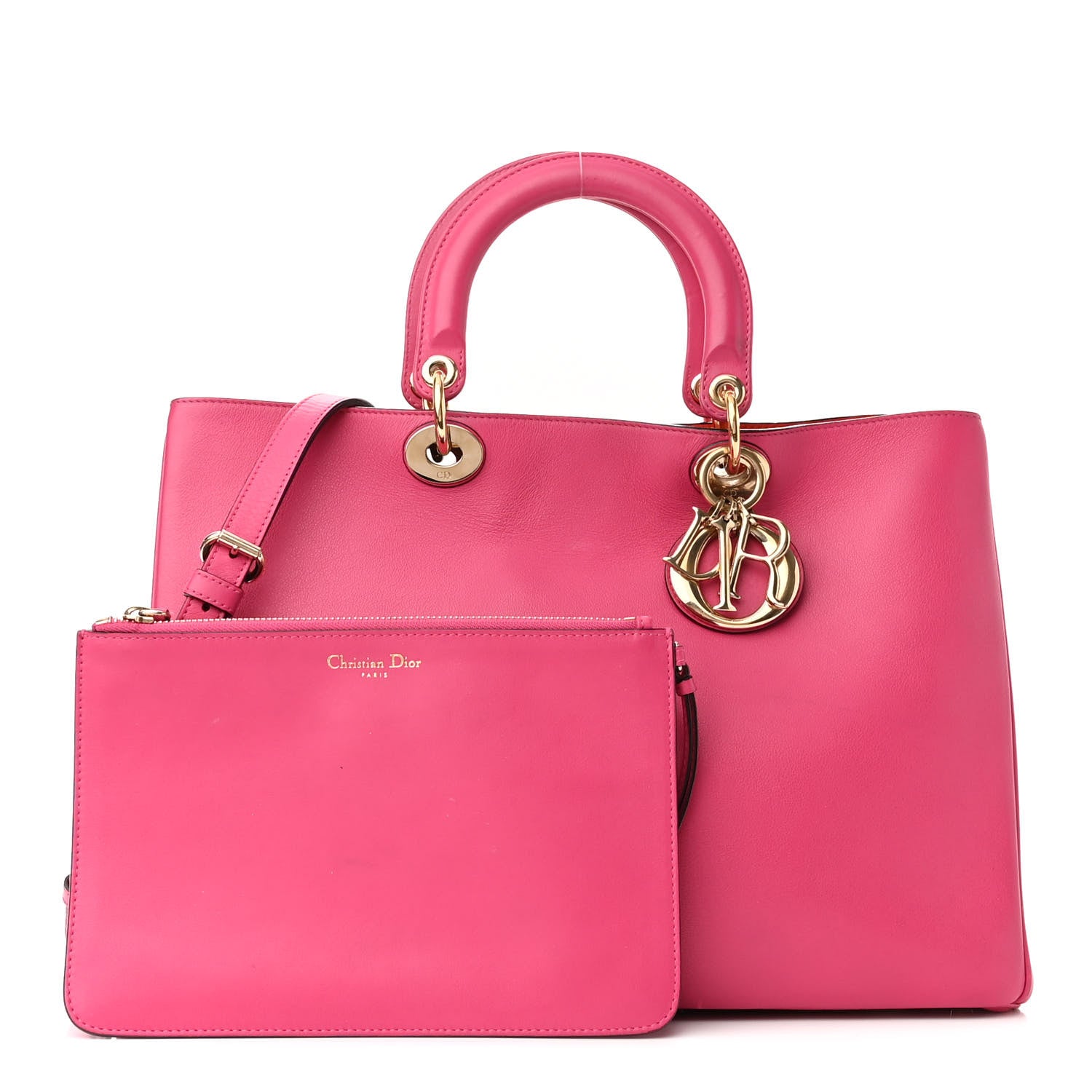 Christian Dior Smooth Calfskin Large Diorissimo Tote Fuchsia 1 of 13