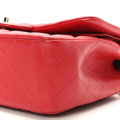 Chanel Caviar Quilted Jumbo Double Flap Red 9 of 10