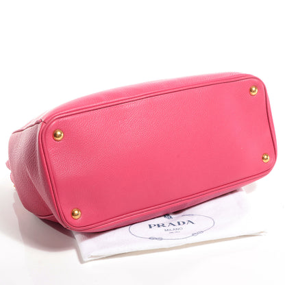 Prada Vitello Daino Large Double Zip Tote Peonia 4 of 10
