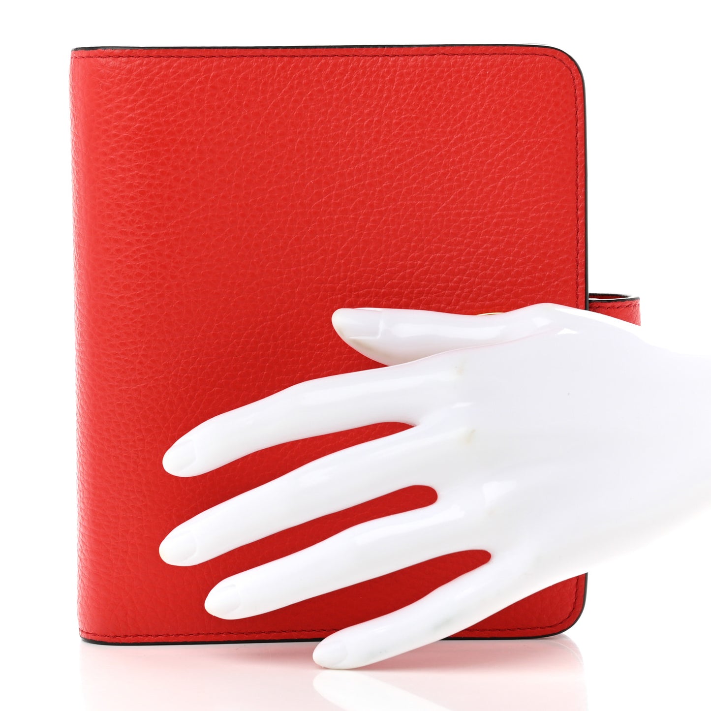 Natural Grain Calfskin Postman's Lock Agenda Red
