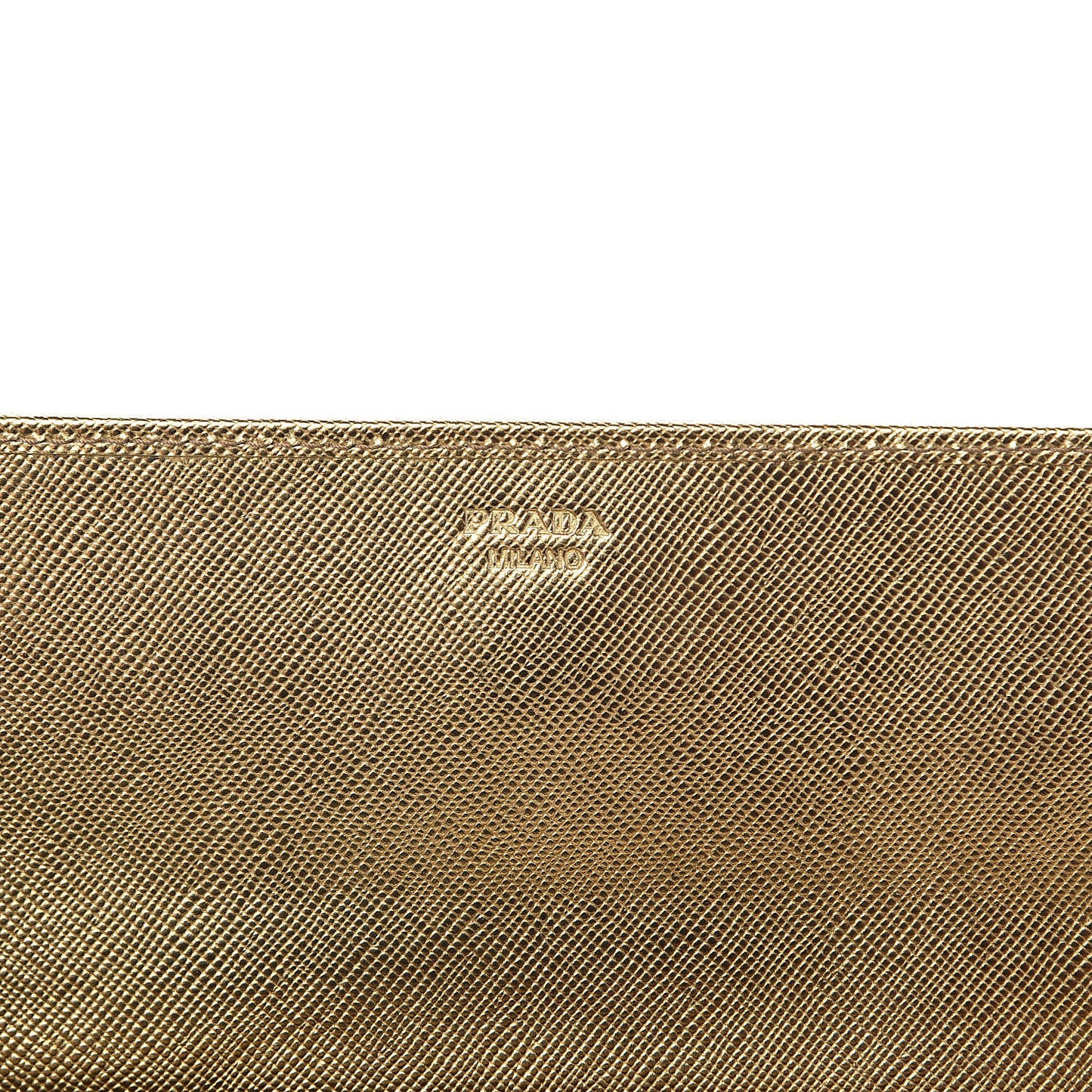 Saffiano Metal Oro Chain Wallet Platino