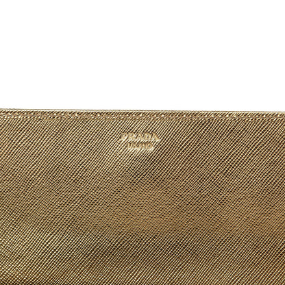 Prada Saffiano Metal Oro Chain Wallet Platino 6 of 11
